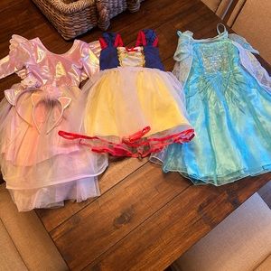3 costumes: Snow White, Elsa frozen, great pretenders unicorn.